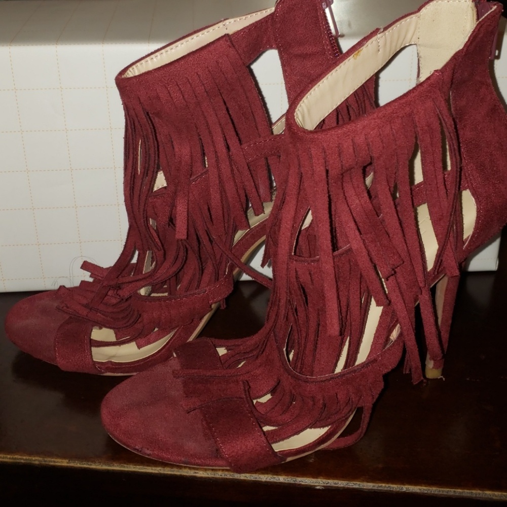 Wild Diva Burgundy Heels
